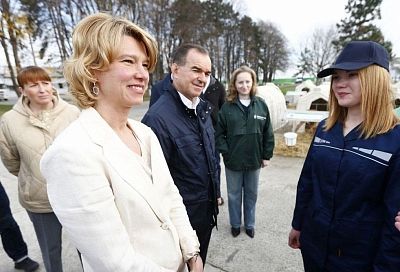 Оксана Лут и Вениамин Кондратьев посетили учебно-опытное хозяйство Кубанского государственного аграрного университета