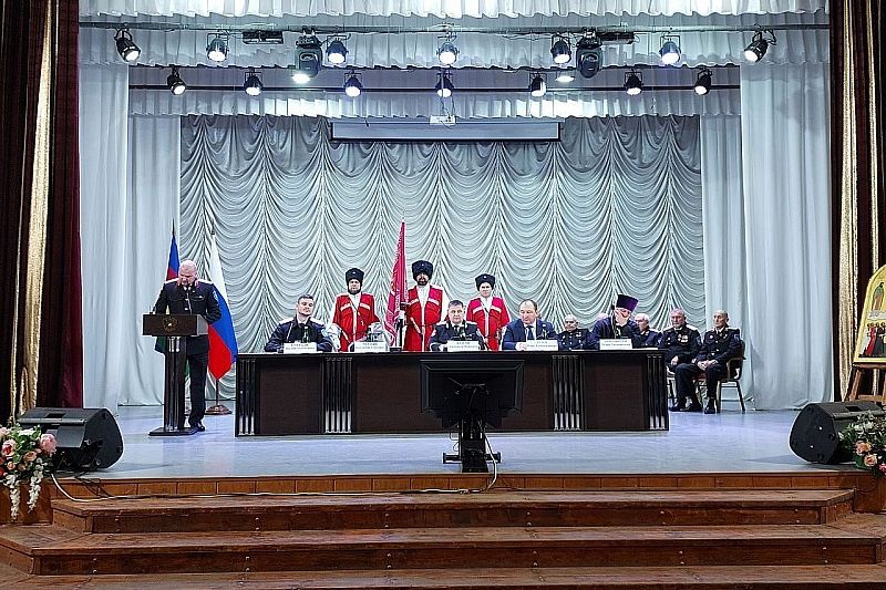 Отчетный сбор Ейского отдела Кубанского казачьего войска прошел в станице Кущевской