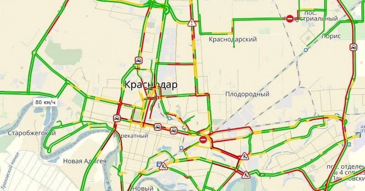 Карта пробок краснодар