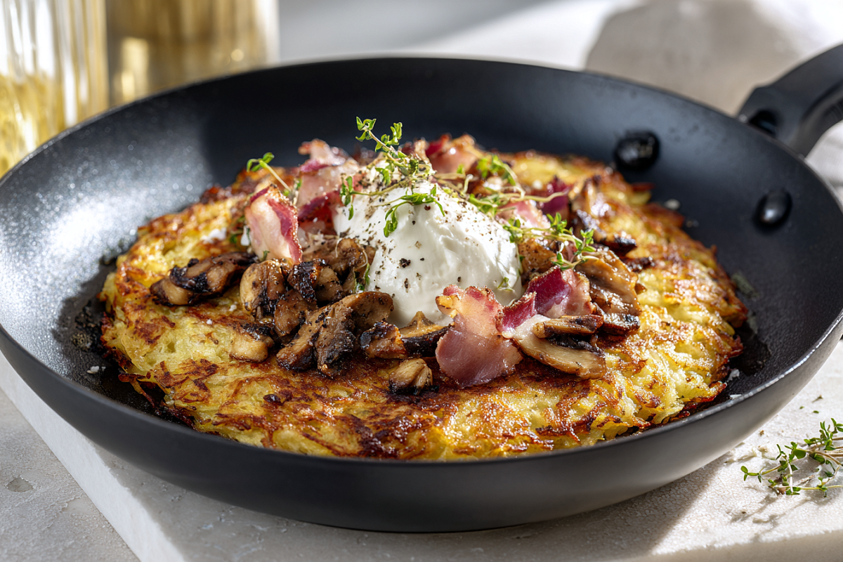 Жарим картошку по-швейцарски – 15 минут и на сковороде золотой хрустящий блин, вкуснее которого я не ела