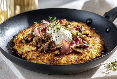 Жарим картошку по-швейцарски – 15 минут и на сковороде золотой хрустящий блин, вкуснее которого я не ела