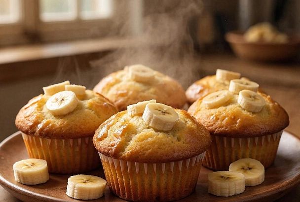 Смешала бананы, яйца и муку — получились нежные маффины с ароматом, который заполняет весь дом