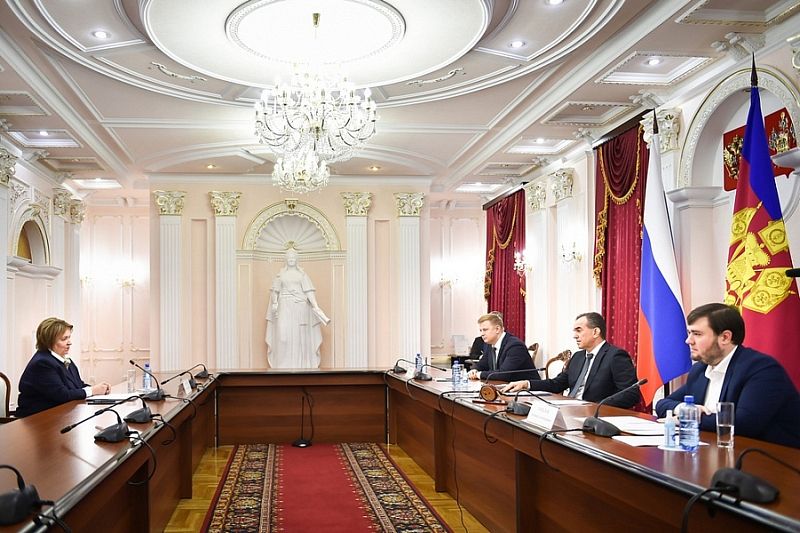 Губернатор Вениамин Кондратьев встретился с председателем Общественной палаты Кубани Любовью Поповой