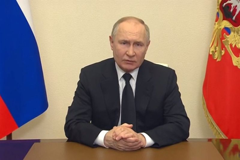 «Кровавый теракт». Путин обратился к россиянам после ЧП в «Крокус Сити Холле»