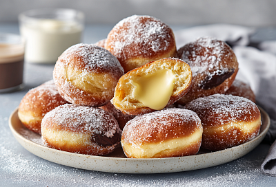 Итальянские бомболони — нежнейшие пончики с заварным кремом, тают во рту
