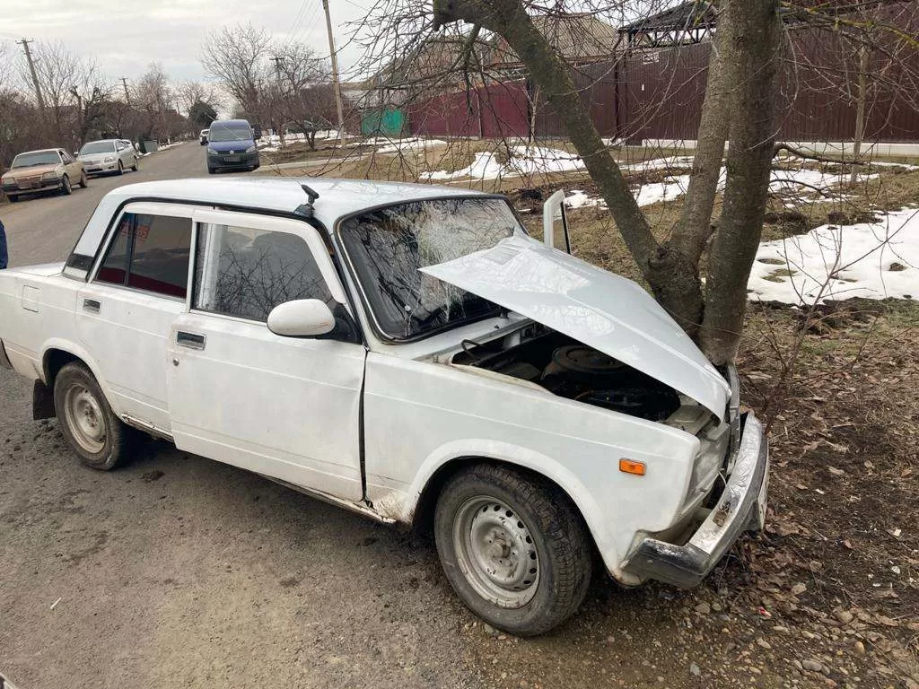 Врезавшийся в дерево водитель ВАЗ-2107 сбежал с места ДТП, бросив  пострадавшего пассажира