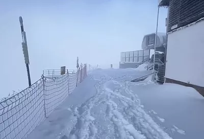 Около 15 сантиметров снега выпало в горах под Сочи за сутки